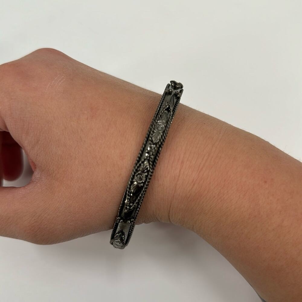 Grey boho simple bangle bracelet